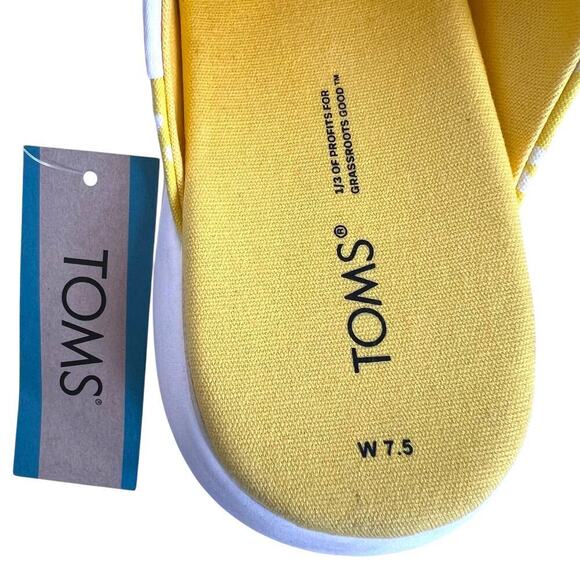 TOMS Alpargata Mallow Mule Yellow With White Daisy Print Women's Size 7.5 - Picture 11 of 11